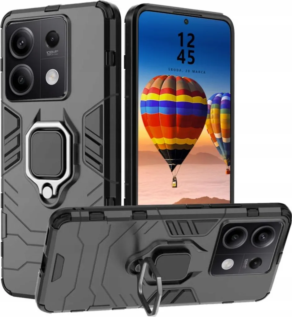 Cover Armor Xiaomi Redmi Note 13 4G Nera | Ring Stand e Antiurto