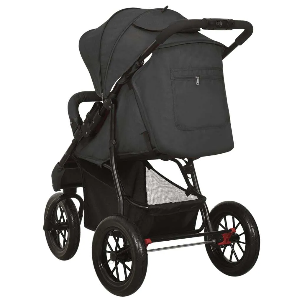 Poussette Canne Anthracite Châssis Acier Compacte et Légère - vidaXL - 8