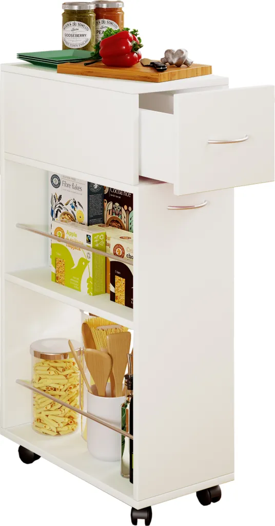 Scheda Tecnica Carrello Tusal Bianco 85x25x50 | Mobili da Cucina