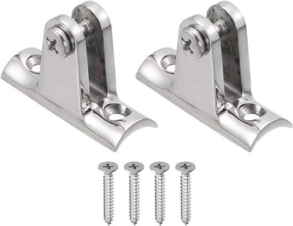 Lot de 2 charnières Bimini en inox 316 avec attaches rapides de sécurité