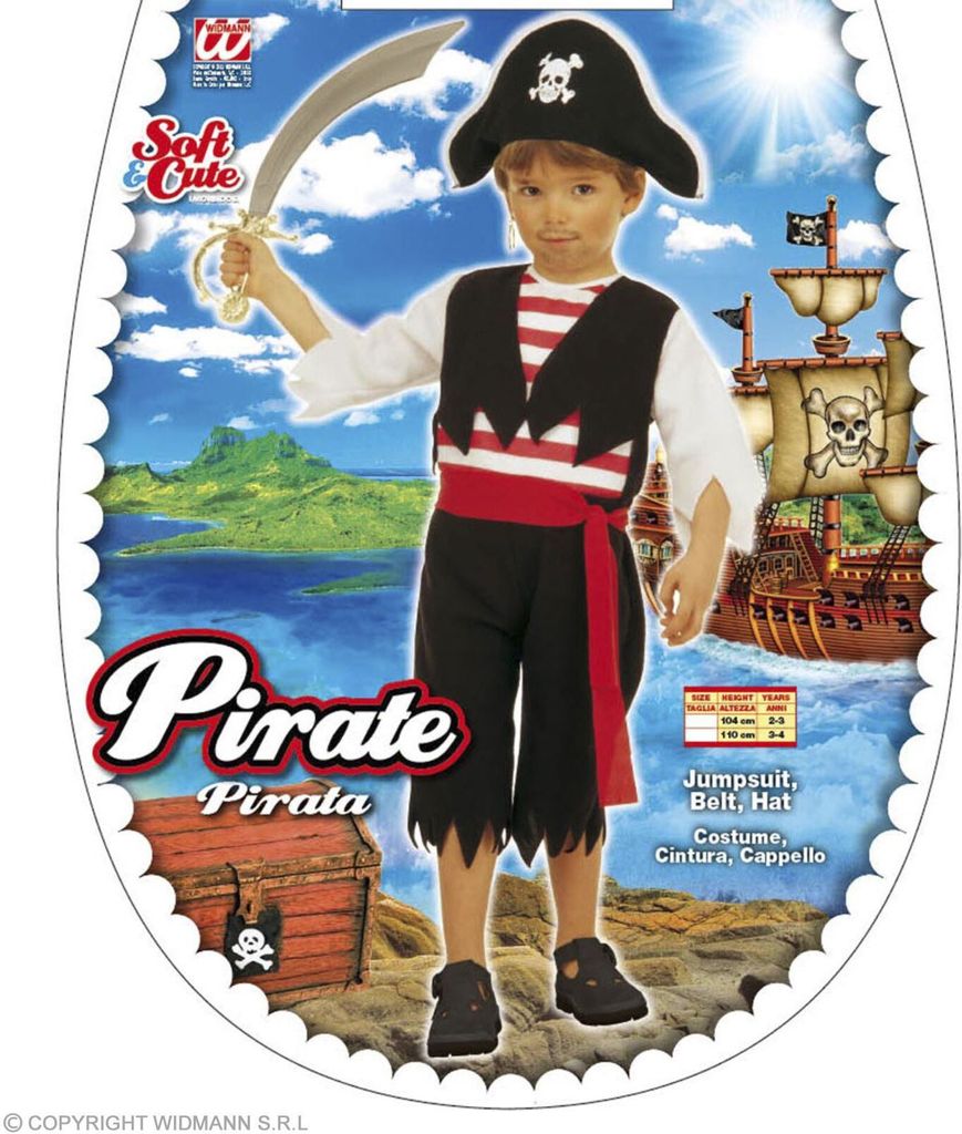 Kinder Piratenkostüm Pedro – 4-teiliges Set Für 4-6 Jahre, Größe 104/116