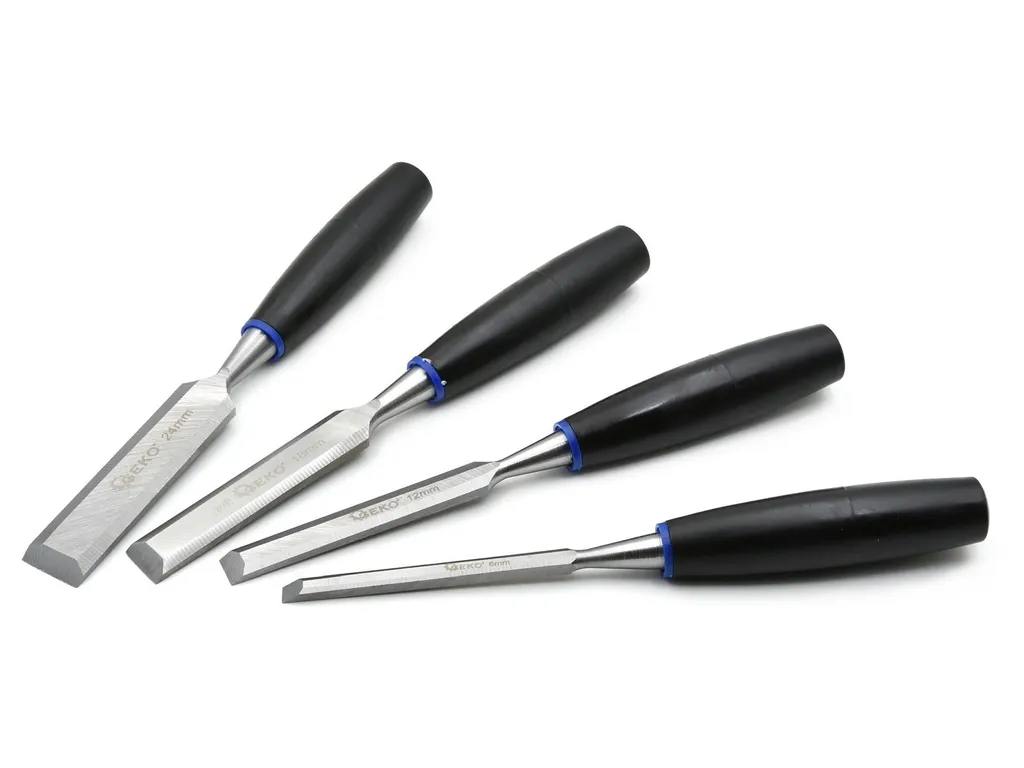Set Scalpelli GEKO G40070 - 4 Pezzi 6/12/18/24 mm in Acciaio Cr-V