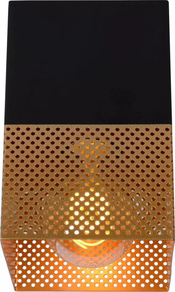 Deckenlampe Industrial Schwarz Gold E27 B:10 cm Vintage Deckenleuchte Wohnzimmer