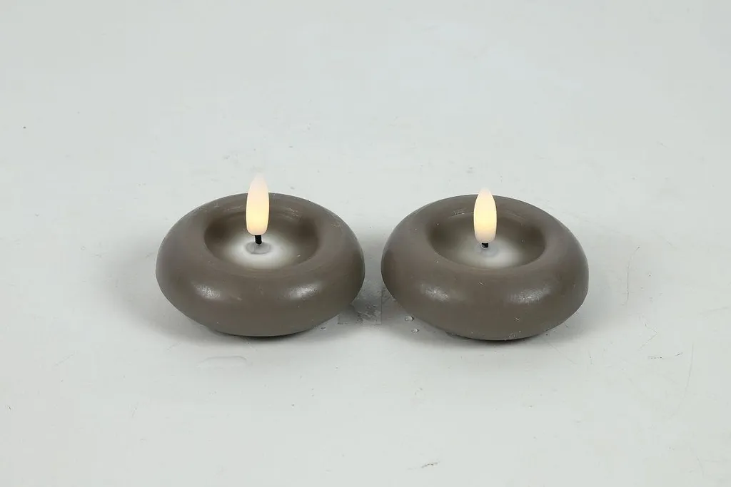 Countryfield Lot de 2 Bougies Flottantes LED Grises - Déco Plaisir de l'Eau