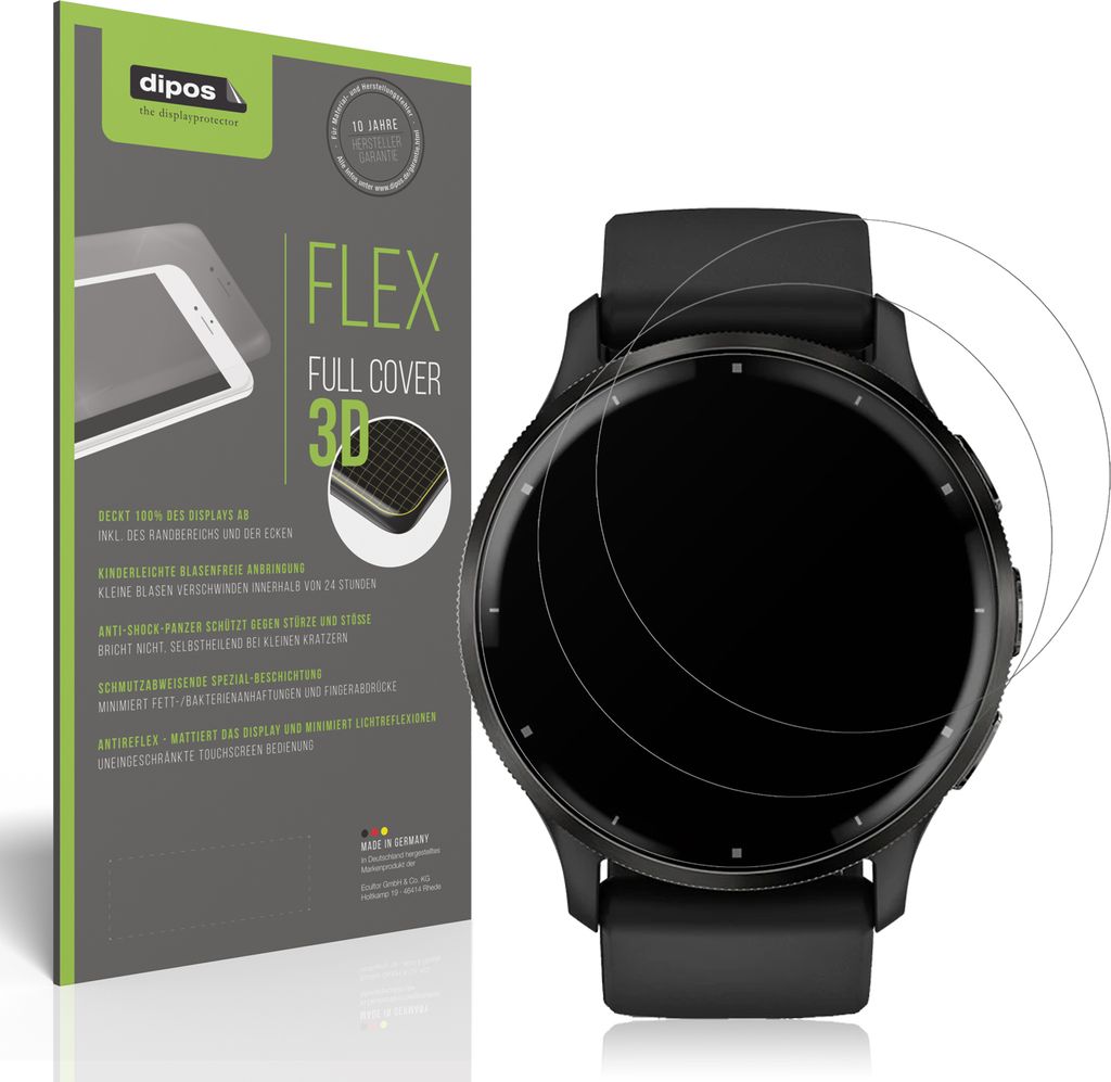 2x Full Cover Schutzfolie matt für Garmin Venu 3 Produktbild 