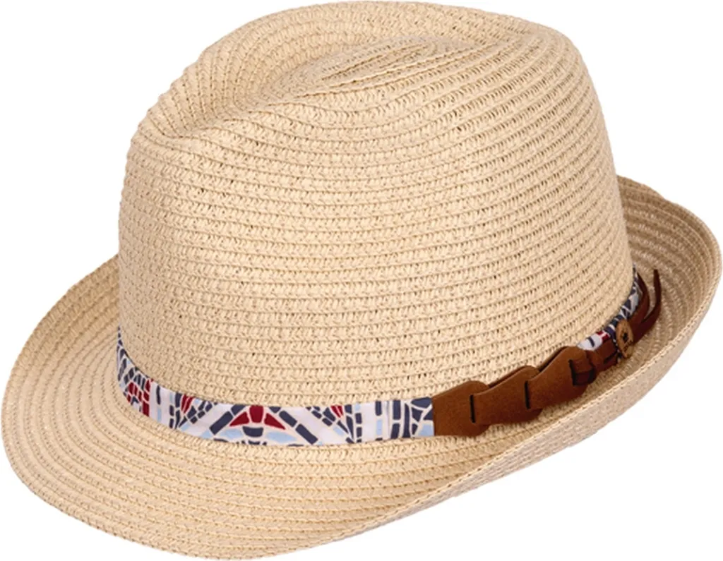 Chapeau Trilby Balke en Papier Tressé avec Ruban - Texture Premium