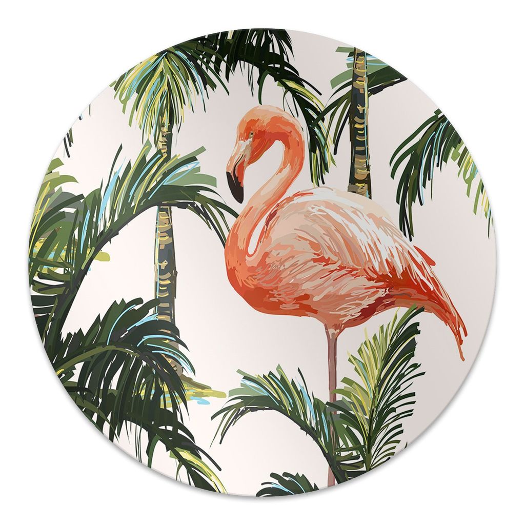 Rundmatte - Stuhlunterlage Bürostuhlunterlage - Rund Ø 100 cm - Bodenmatte - Fußmatte - Flamingos