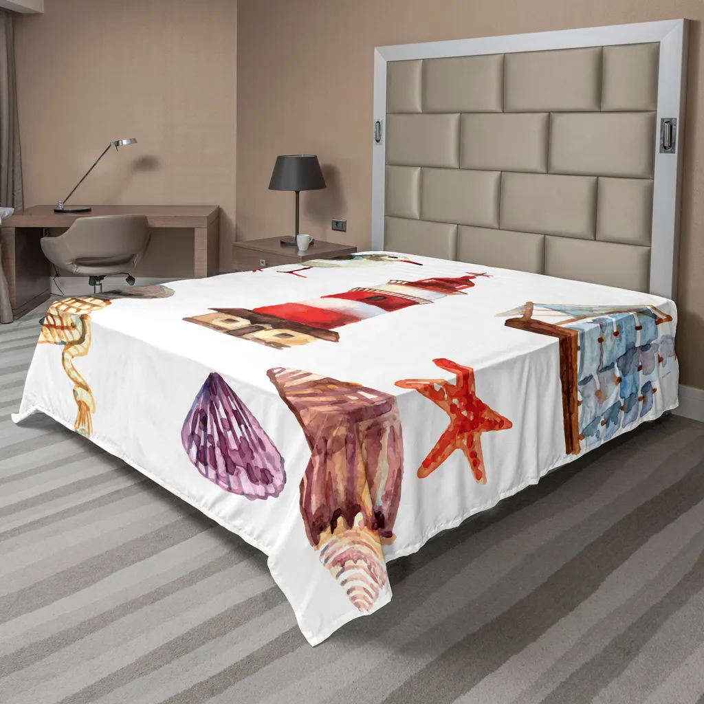 Lenzuolo Piano ABAKUHAUS Microfibra Premium 244x205 Fantasia Mare