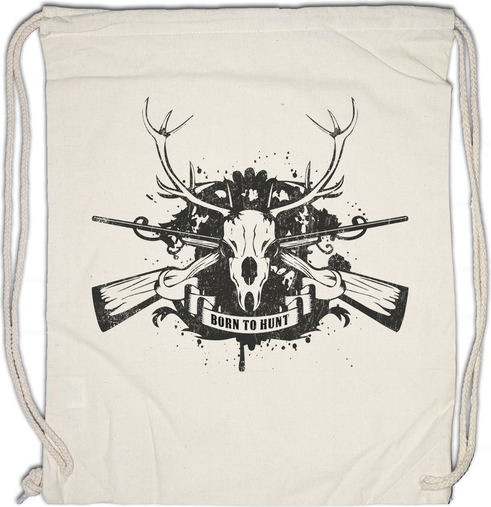 Urban Backwoods Born To Hunt, Turnbeutel, Farbe: Beige