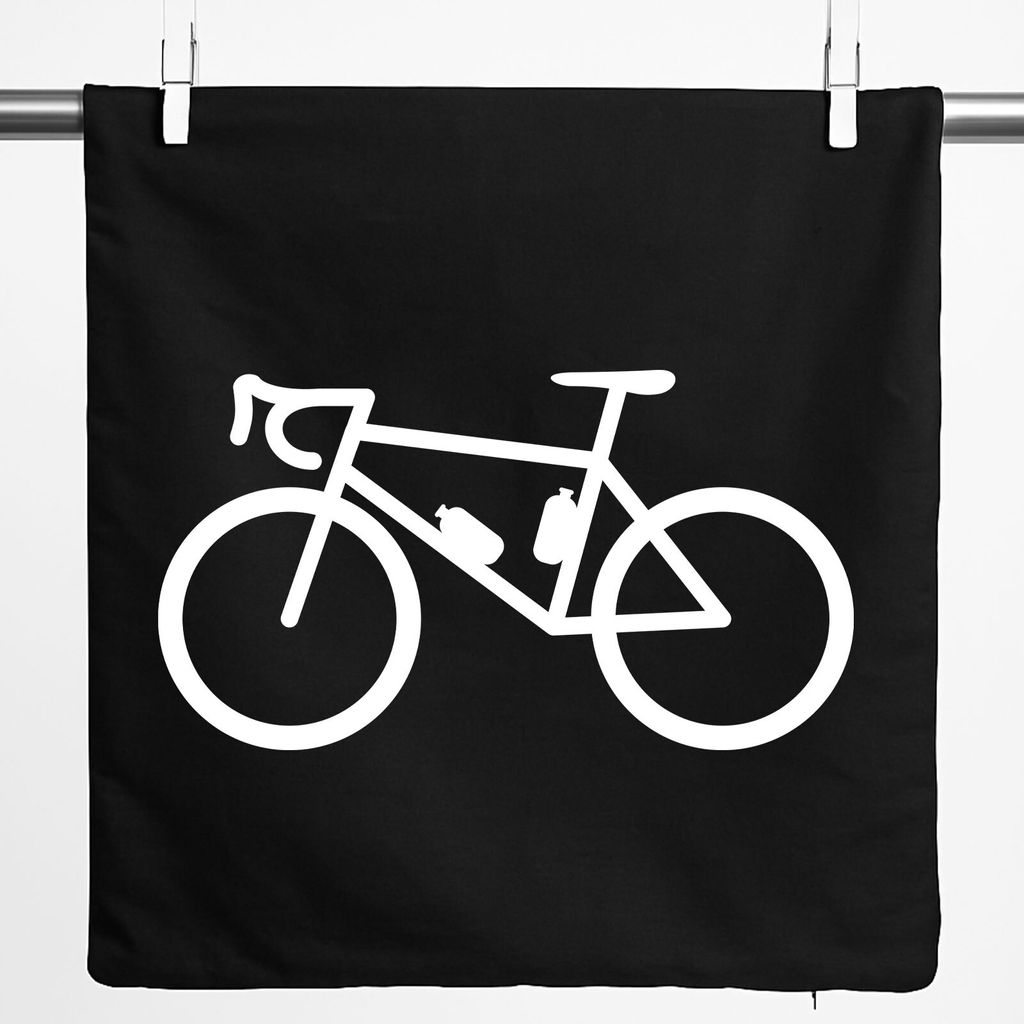 Huuraa Kissenbezug Bike Fahrrad 40x40cm Black Baumwolle Dekokissenbezug Geschenkidee