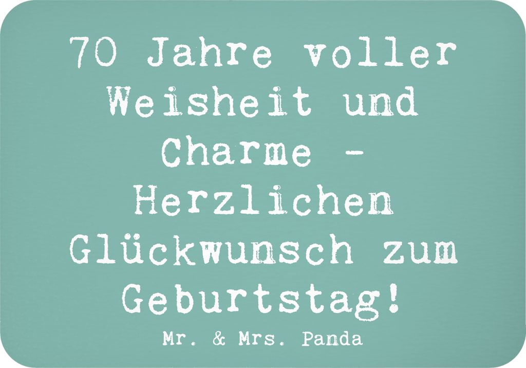 Mr. & Mrs. Panda magnet Spruch 70. Geburtstag - Meeresbrise - Geschenk, whiteboardmagnet, Sprüche zum, haftmagnet, rechteckmagnet, Charme, Geburts...