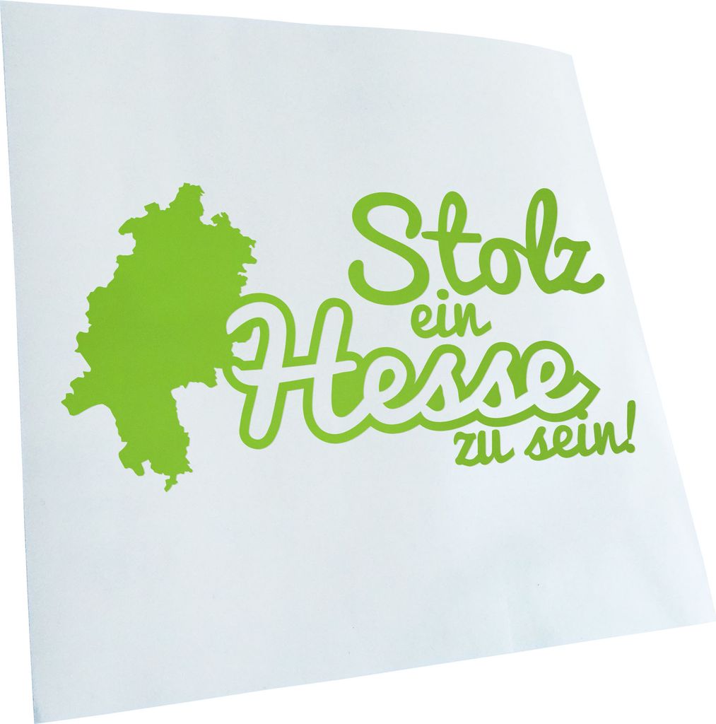 Kiwistar - Autoaufkleber - Hesse Hessen Stolz - Lindgrün - 40x20cm - Aufkleber für Auto, Laptop, Fahrrad, LKW, Motorrad mehrfarbig JDM Decal Racing