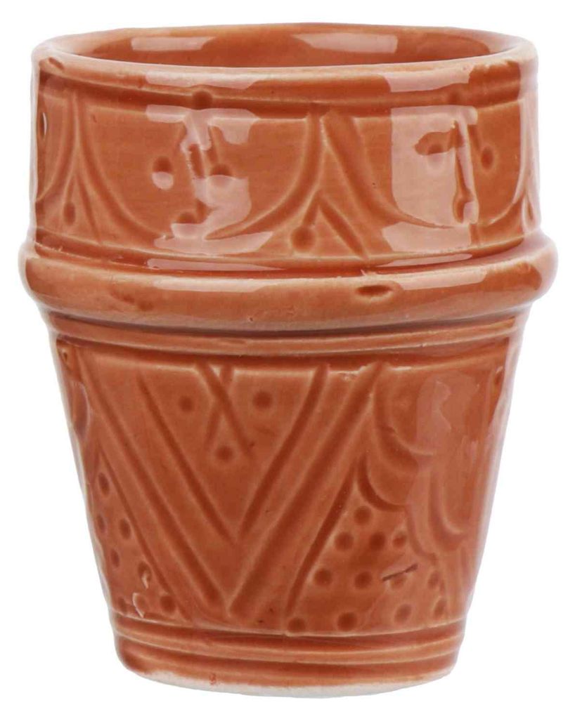 NKlaus Espressobecher Braun Tourabi 100 ml Keramik Tonbecher mit feinem Relief
