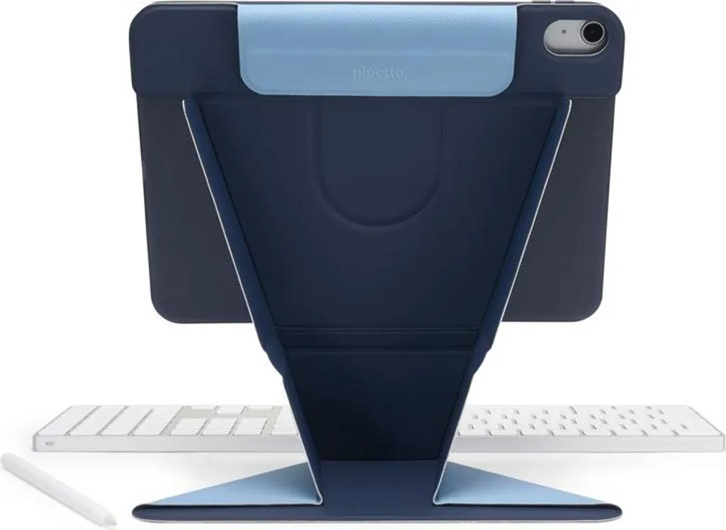 Étui iPad Air 11 2024 Pipetto Origami No6 avec Support 5-en-1 Bleu Foncé