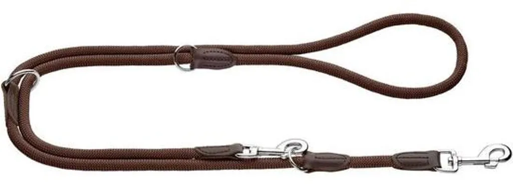 Laisse réglable freestyle marron 1x200 cm pour grand chien actif