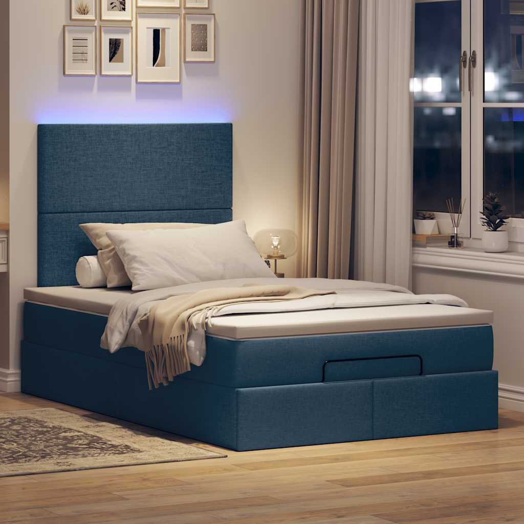 Möbel Ottoman-Bett mit Matratze Blau 120x190 cm Stoff - Klassische Betten 3313912