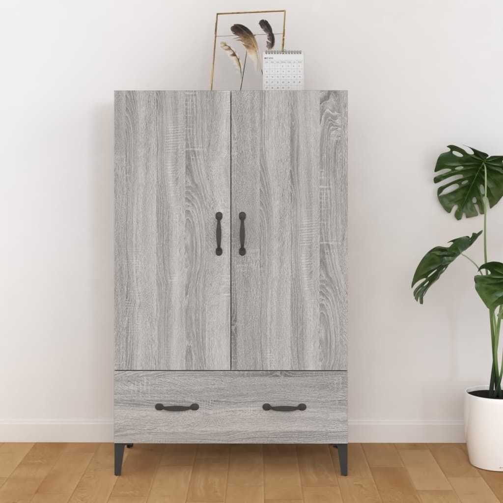 The Living Store Highboard Grau Sonoma 70x31x115 cm Holzwerkstoff