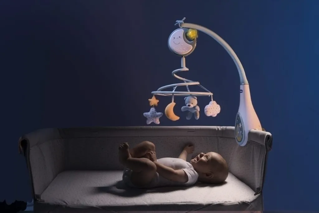 Chicco Next2Dreams bleu mobile 3-en-1 avec bruits blancs et veilleuse