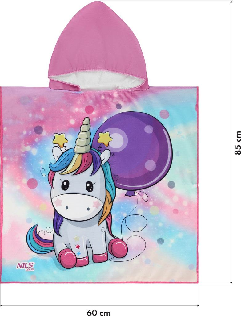 Badeponcho Kinder Badetuch Poncho mit Kapuze Weich Säugfähig Badehandtuch Strandponcho Strandtuch Kapuzen-Handtuch Unicorn