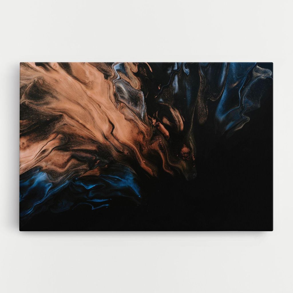 ARTHUB Leinwandbild 20x30 cm, Dark Flame Abstract | Wohnzimmerdekoration, Hängende Bilder, Wanddekoration, Heimdekoration, Abstrakte, Marmor