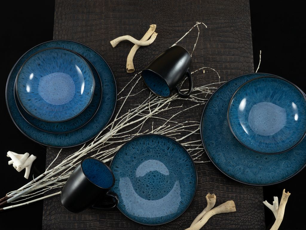 CreaTable, Capri 23630 Reactive Glaze, 16-Piece Crockery Set, Stoneware Crockery Set, Dishwasher and Microwave Safe, Quality Production CreaTable, Capri 23630 Reactive Glaze, 16-Piece Crockery Set, Stoneware Crockery Set, Dishwasher and Microwave Safe, Quality Production