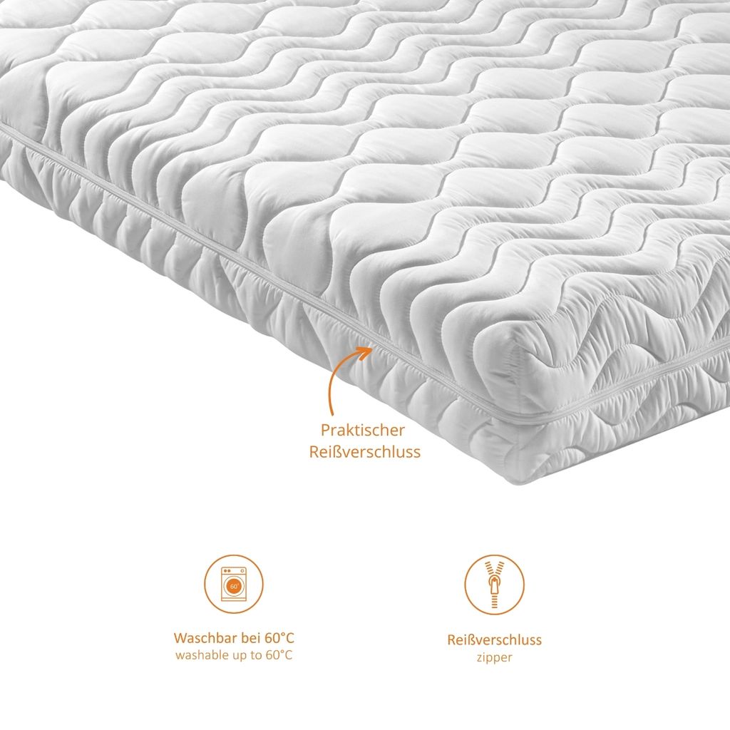 Sleepling 193916 7 zones koudschuimmatras Bodyprotect 500, omkeerbaar matras met duo-hardheid 2 en 3, Made in EU, handgrepen voor omkeren, wasbaar tot 60 graden, Ökotex 100, 90 x 200 x 21 cm, wit