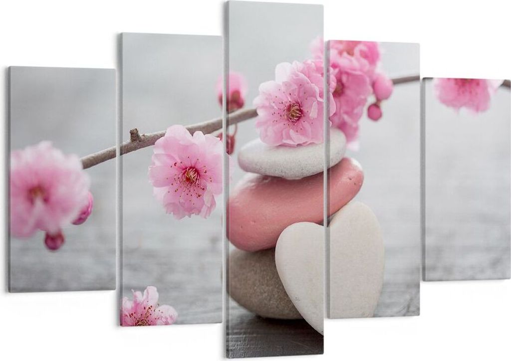 Bild auf Leinwand - Leinwandbild - Yoga weiblich Blume Gesundheit - 150x100cm - Wand Bild - Wanddeko - Leinwanddruck - Bilder - Kunstdruck - Leinwa...
