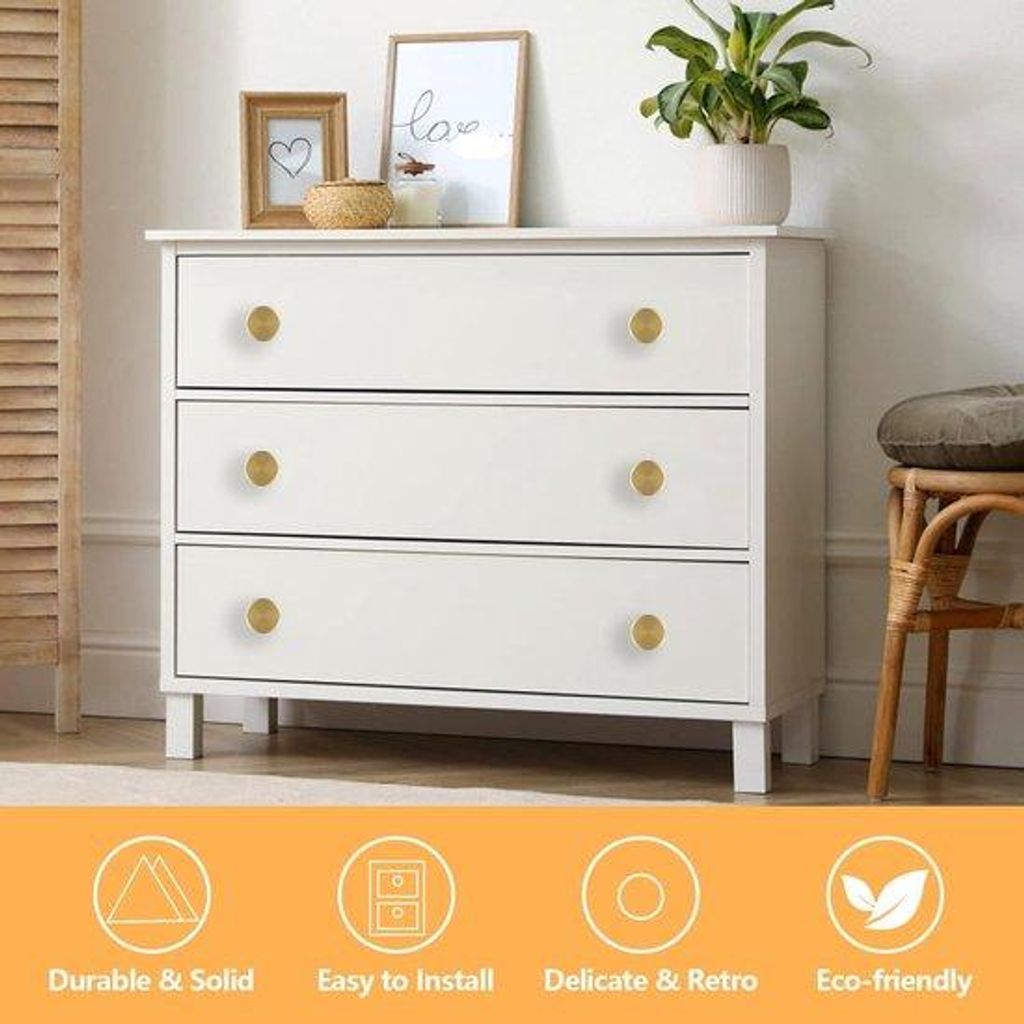 Gelbe Rundschlüsselknöpfe - Gold - 6 Stück - Für Kleiderschrank