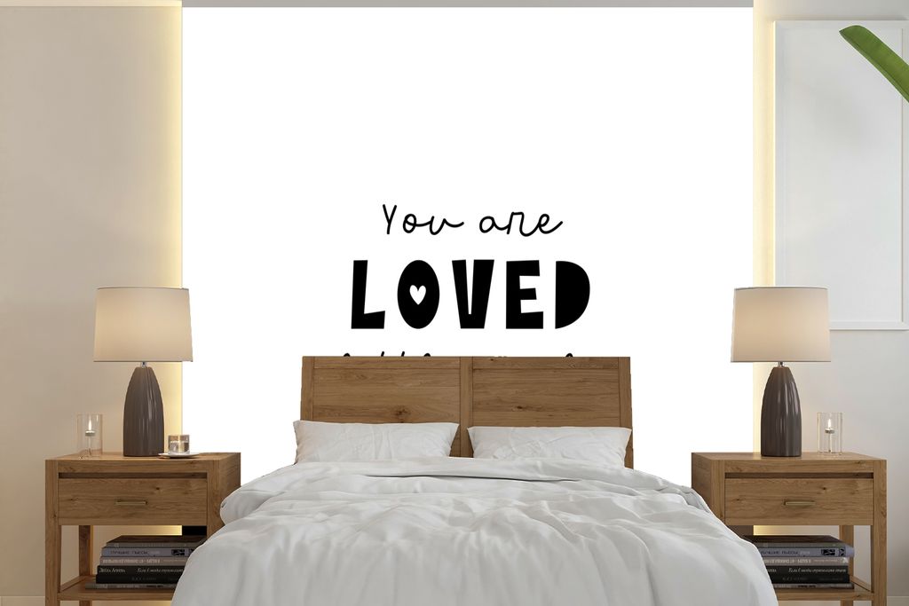 MuchoWow Fototapete für Wohnzimmer oder Schlafzimmer Wandtapete Vinyl Motivtapete Zitate - Sprichwörter - Du bist geliebtes kleines Mädchen - ...