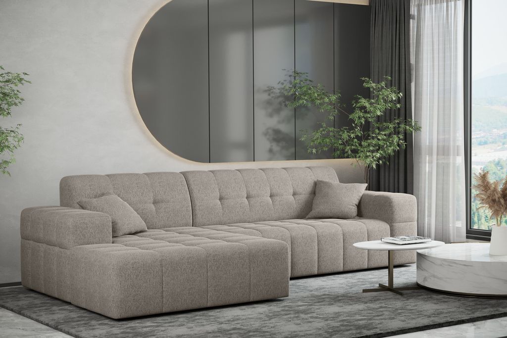 Kaiser Möbel Ecksofa Eckcouch NIMES stoff Verita Warmbeige Links