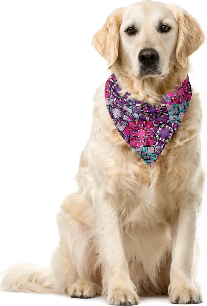 ABAKUHAUS Bandana psichedelica per animali domestici, graffiti funky, 40x40 cm, multicolore