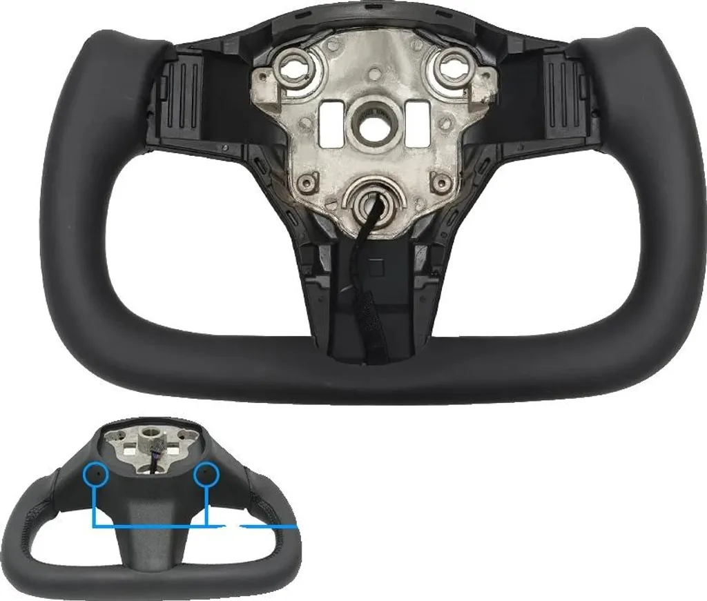 Volant de remplacement cuir pour Tesla Model 3/Y chauffant noir sport