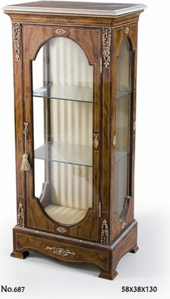 Casa Padrino Barock Vitrine 58 x 38 x H.130 cm - Barock Möbel