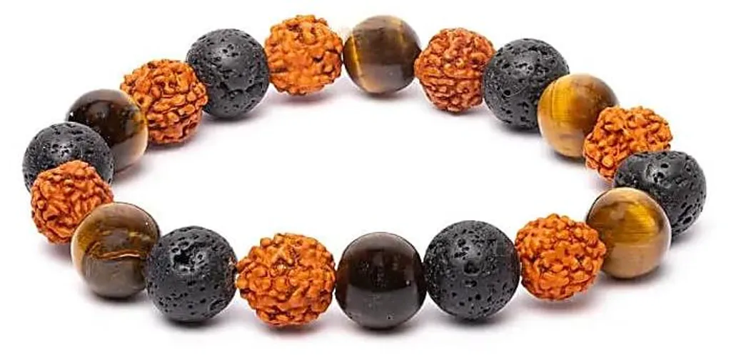 Bracelet Mala en Rudraksha et Pierres Naturelles de 10 mm - Pack Duo