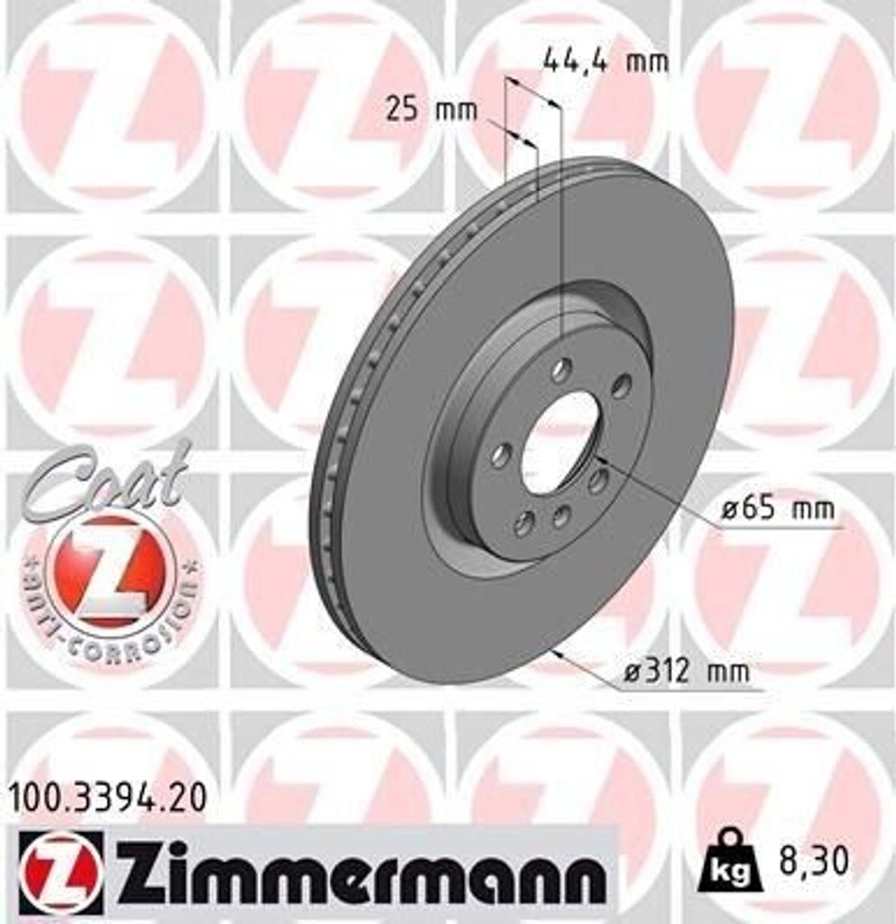 ZIMMERMANN 100.3394.20 - Bremsscheibe für A1 (GB)