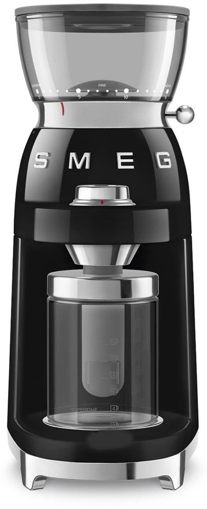 Smeg Kaffeemühle CGF03BLEU, 15 Mahlgrade, 240g Bohnenbeh., 150W, Schwarz