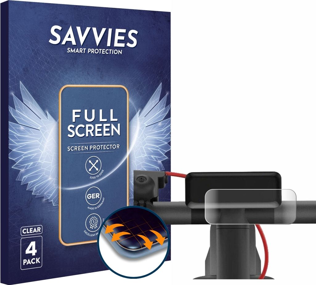 4x Savvies Fullscreen Schutzfolie für Navee V50i Pro Displayschutz Folie Fullcover Klar Transparent