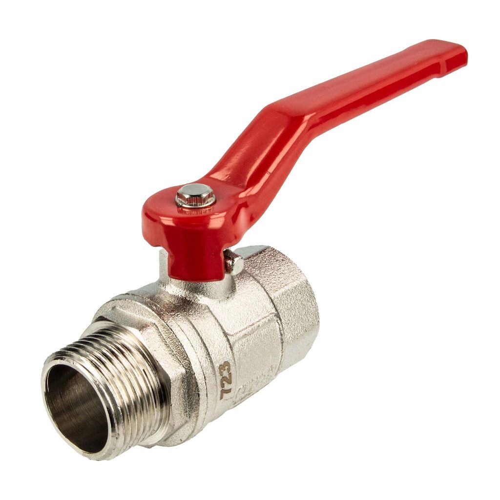 tecuro Kugelhahn, Innen- x Außengewinde G 3/4 Zoll (DN 20) Stahlhebel lang, MS-vernickelt