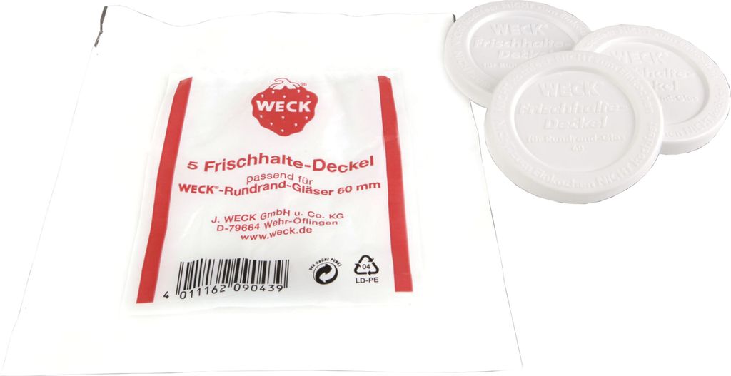 Weck Airtight Plastic Lid – 60 mm Diameter – White – Pack Produktbild 