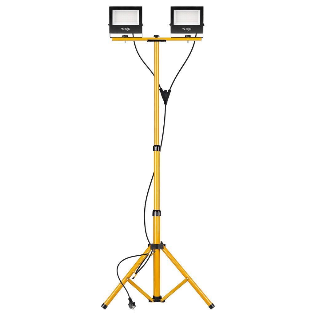 MasterLED bouwvaklamp met dubbel statief, 2x50W, 8000lm, Productafbeelding 