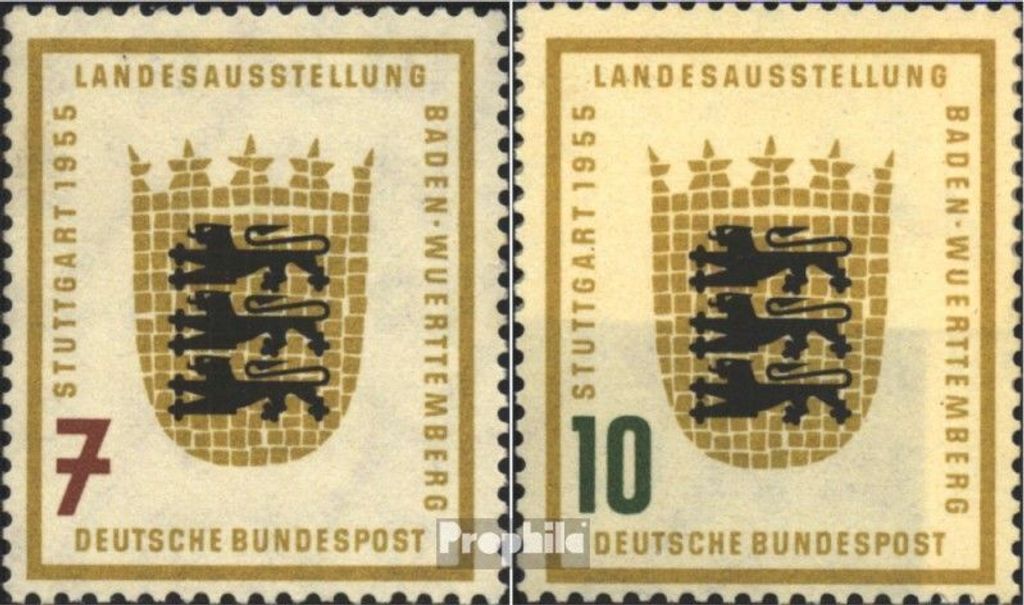 Briefmarken BRD (BR.Deutschland) 1955 Mi 212-213 (kompl.Ausgabe) gestempelt Landesausstellung Baden-Württemberg