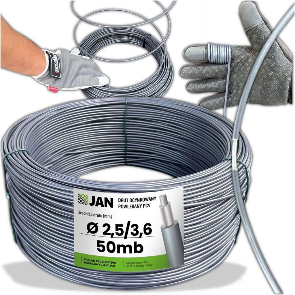 Spanndraht Draht - Zugdraht - Grafit - 50 M - Produktbild 