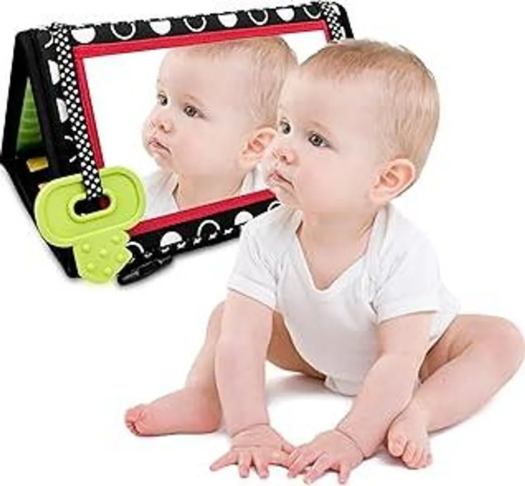 Specchio Neonato Tummy Time: Giocattolo 3 Mesi Bianco e Nero