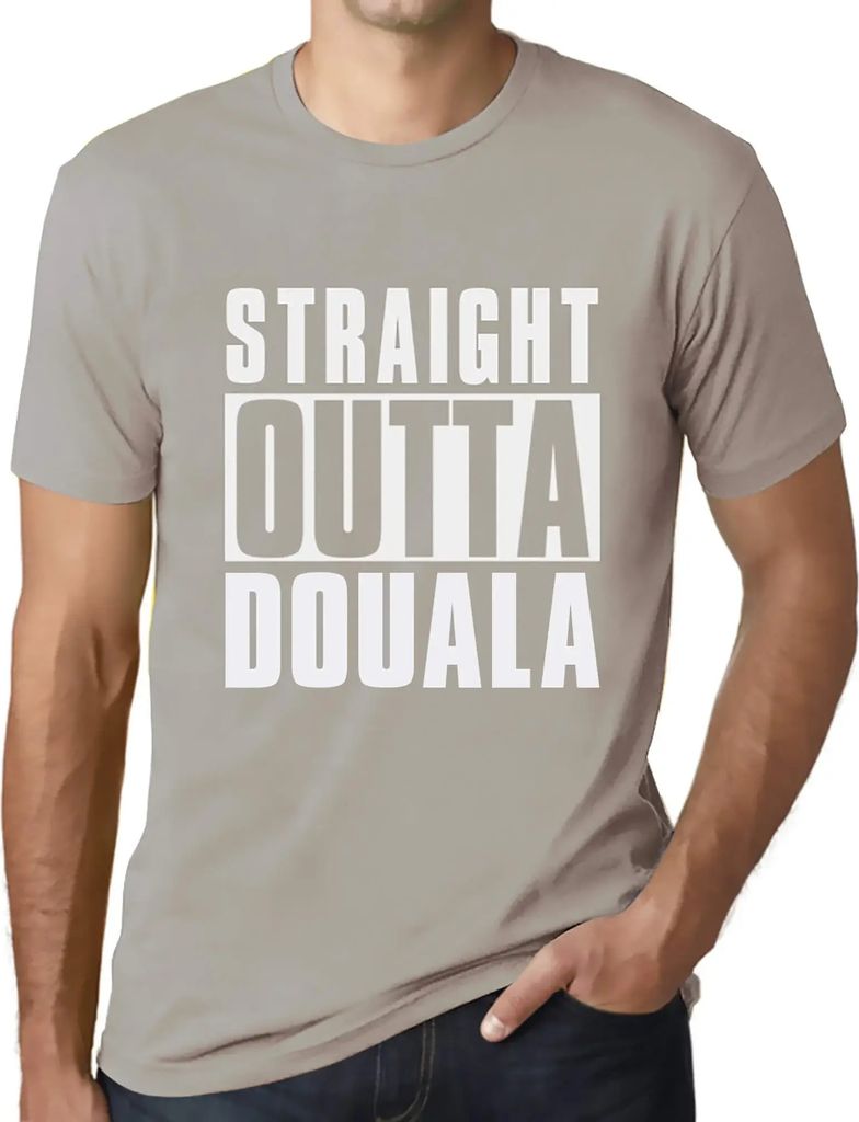 Herren Grafik T-Shirt Direkt aus Douala – Straight Outta Douala – Öko-Verantwortlich Vintage Jahrgang Kurzarm Lustige Druck Geburtstag Geschen...