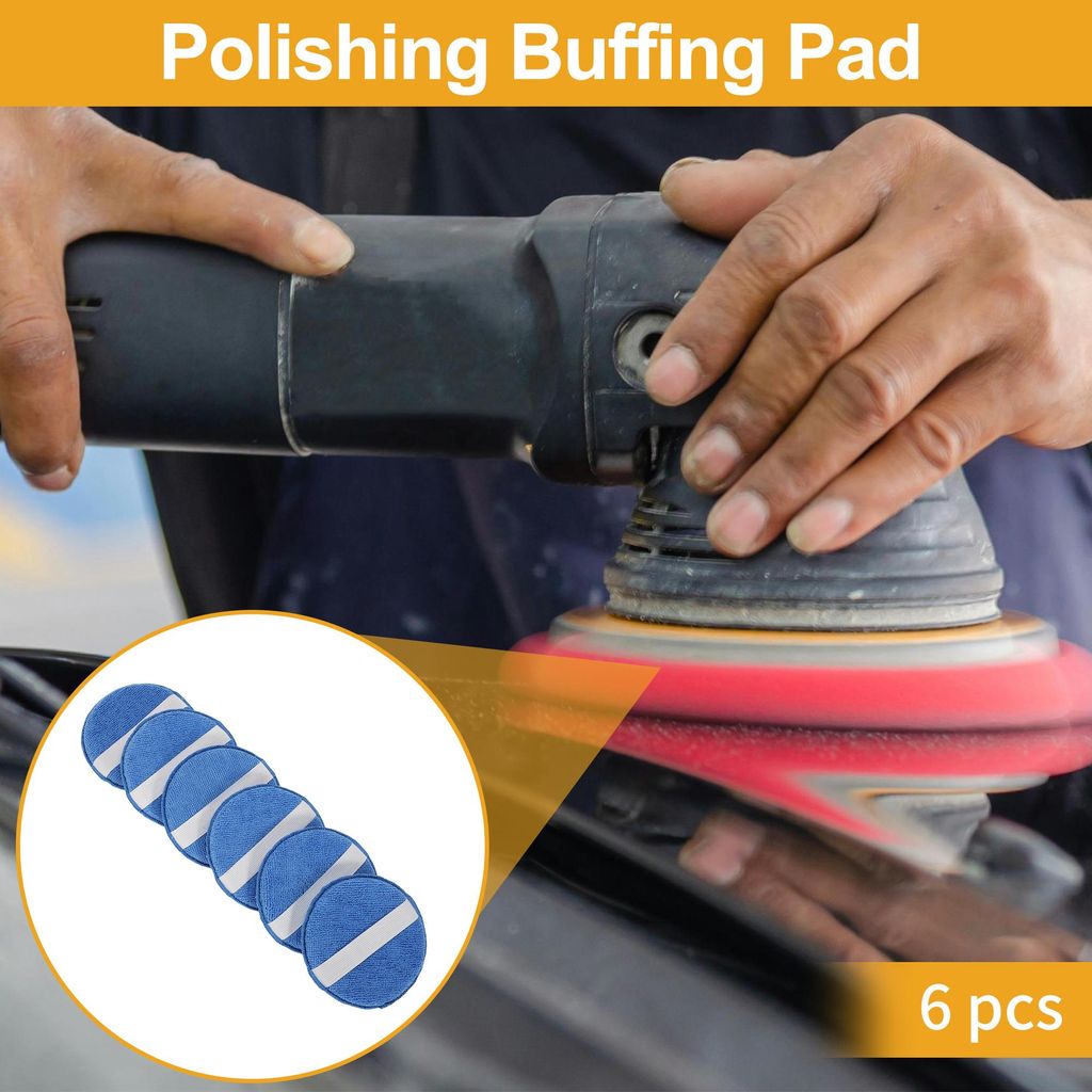 6 Stück 12.5cm Universelle Mikrofaser Polierpad Auto Wollpolierpad Wachspad Autopolierer Bohrerschliffaufsatz Saphirblau