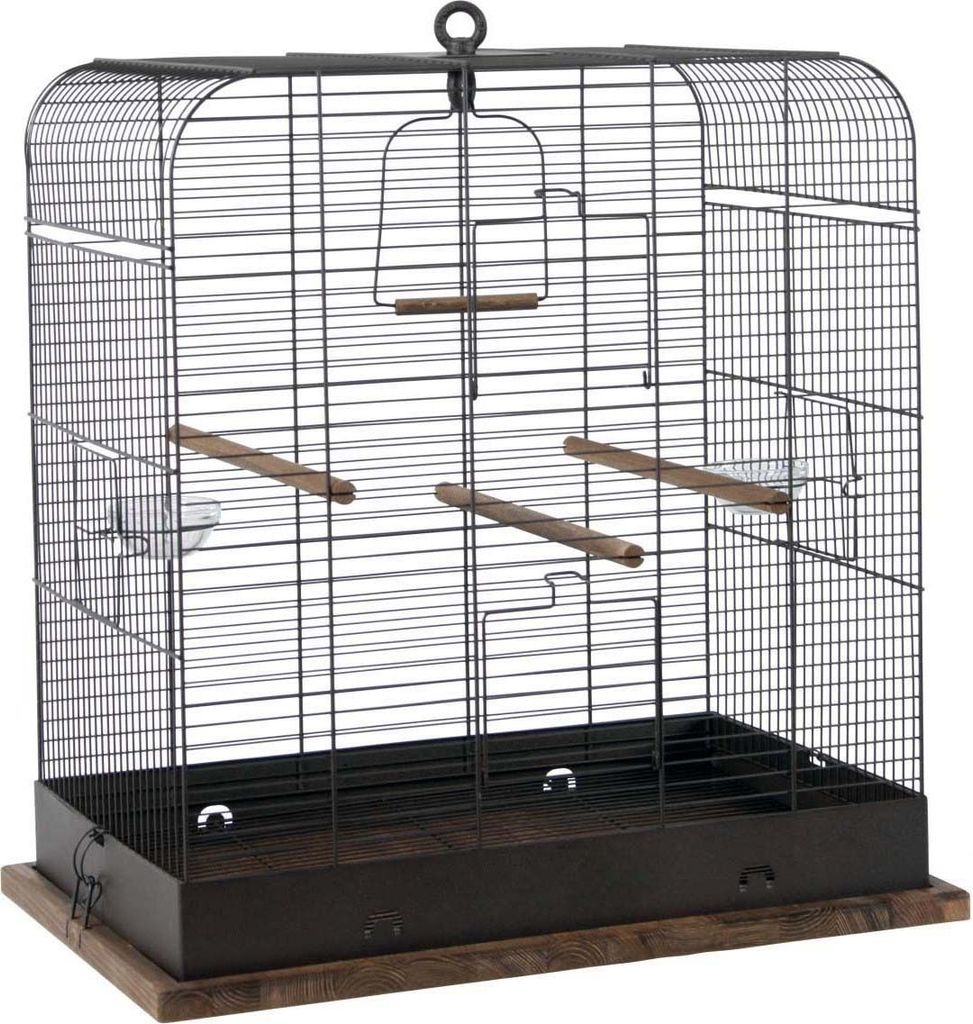 Zolux Vogelkäfig Madeleine Retro aus Metall und Holz, 62x37,5x57 cm (Länge x Tiefe x Höhe)