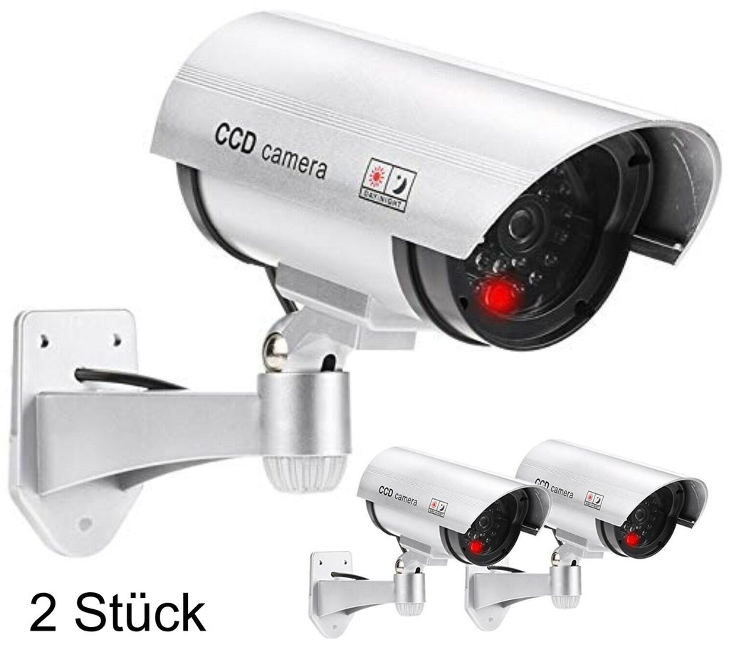 Kamera Dummy Rot LED Attrappe Fake CCTV Überwachungskamera 
