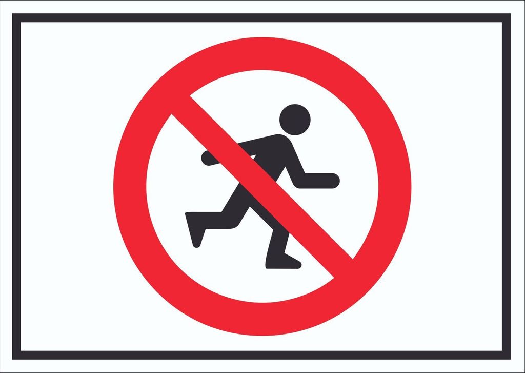 Laufen und Rennen verboten Schild Symbol A5 (148x210mm)
