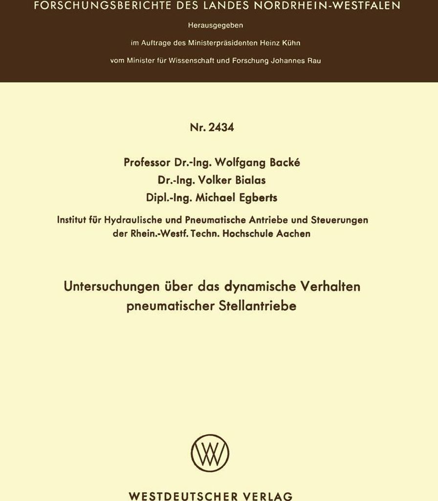 Untersuchungen über das dynamische Verhalten pneumatischer Stellantriebe