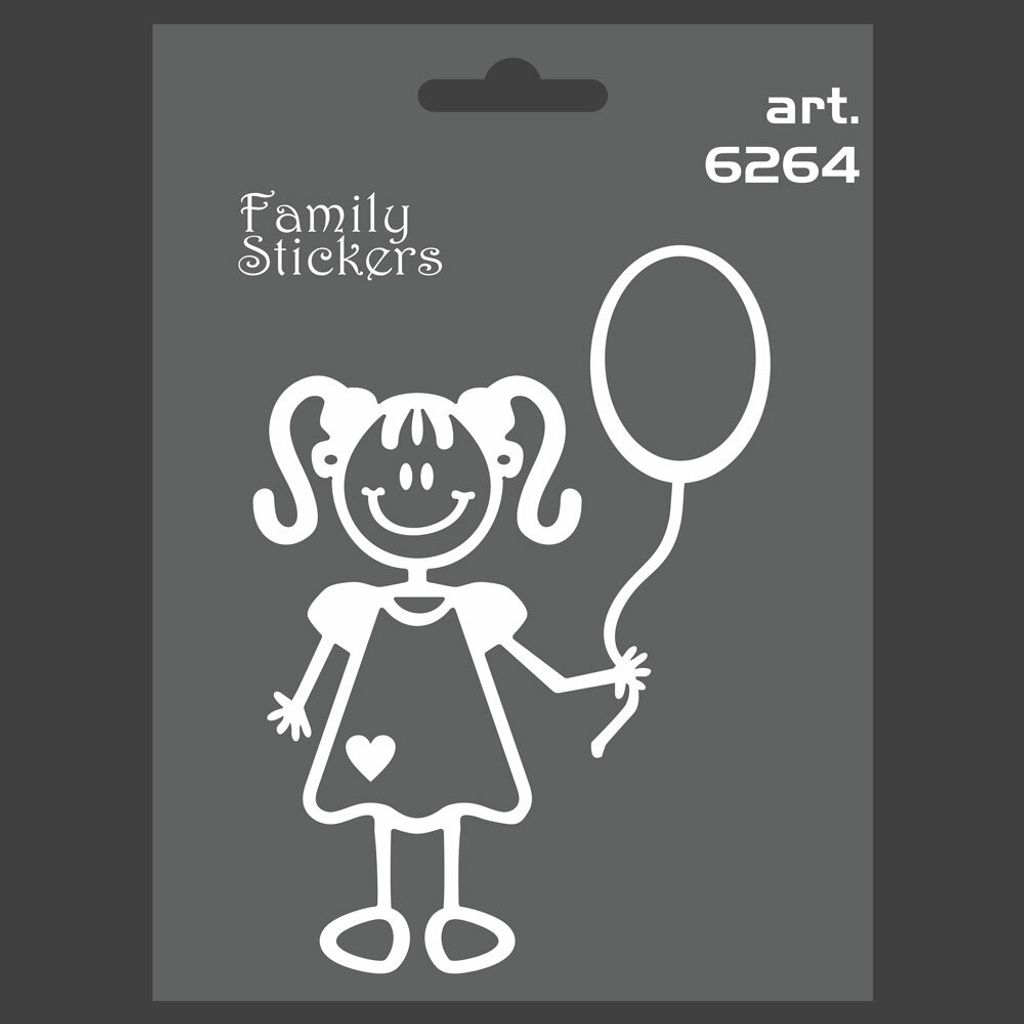 Sticker Aufkleber Family Mädchen Ballon
